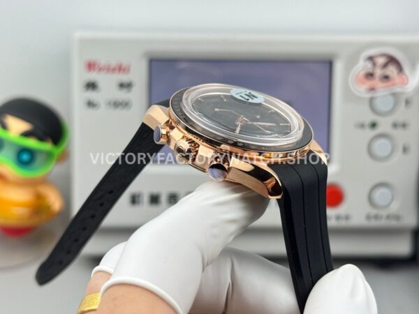 N1 Factory Omega Speedmaster Professional Moonwatch 310.63.42.50.02.001 42mm Rose Gold Rubber Strap Black Dial