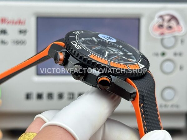 N1 Factory Omega Seamaster Planet Ocean Chronograph 215.92.46.51.01.001 45mm Black DLC-coated Rubber Strap Black Dial