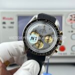 N1 Factory Omega Speedmaster Professional Moonwatch 310.20.42.50.02.001 42mm Yellow Gold Rubber Strap Silver Dial