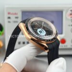 N1 Factory Omega Speedmaster Professional Moonwatch 310.63.42.50.02.001 42mm Rose Gold Rubber Strap Black Dial