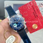 N1 Factory Omega Seamaster Planet Ocean Chronograph 215.20.46.51.03.00145mm Half Yellow Gold Blue Leather Strap Blue Dial