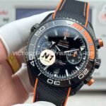 N1 Factory Omega Seamaster Planet Ocean Chronograph 215.92.46.51.01.001 45mm Black DLC-coated Rubber Strap Black Dial