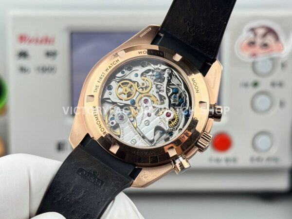 N1 Factory Omega Speedmaster Professional Moonwatch 310.63.42.50.02.001 42mm Rose Gold Rubber Strap Black Dial