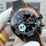 N1 Factory Omega Seamaster Planet Ocean Chronograph 215.92.46.51.01.001 45mm Black DLC-coated Rubber Strap Black Dial