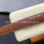 N1 Factory Omega De Ville Prestige 424.53.40.20.02.001 39.5mm Rose Gold Brown Leather Strap Roman Number Silver Dial