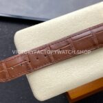 N1 Factory Omega De Ville Prestige 424.53.40.20.52.001 39.5mm Yellow Gold Brown Leather Strap Roman Number Silver Dial