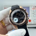 N1 Factory Omega Speedmaster Professional Moonwatch 310.63.42.50.02.001 42mm Rose Gold Rubber Strap Black Dial