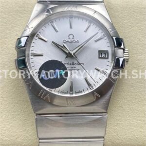 OM+ Factory Omega Constellation Men 123.10.38.21.02.001 38mm full steel silver dial replica watch