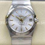 Omega Constellation Men 123.10.38.21.02.001 38mm full steel silver dial replica watch by OM+ Factory