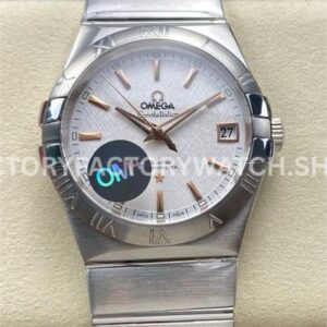 OM+ Factory Omega Constellation Men 123.10.38.21.02.002 38mm full steel silver dial replica watch