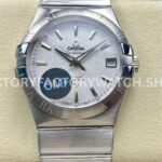 OM+ Factory Omega Constellation Men 123.10.38.21.02.003 38mm full steel silver dial replica watch