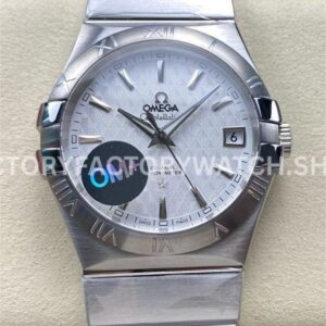 OM+ Factory Omega Constellation Men 123.10.38.21.02.004 38mm full steel silver dial replica watch