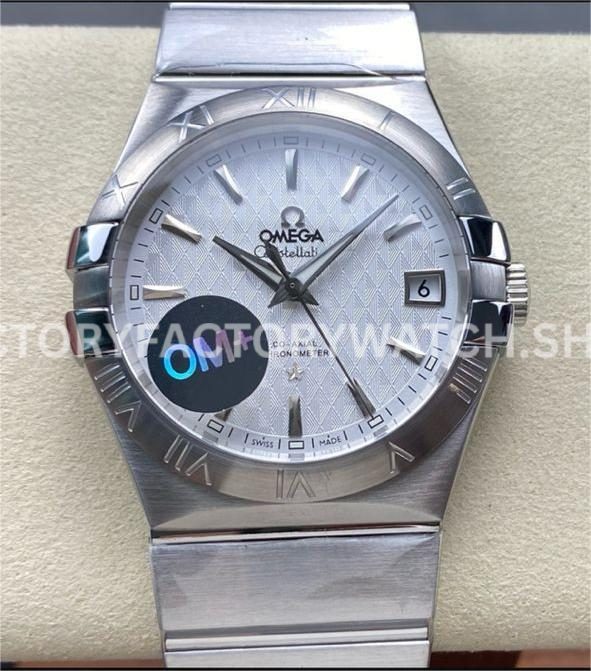 OM+ Factory Omega Constellation Men 123.10.38.21.02.004 38mm full steel silver dial replica watch