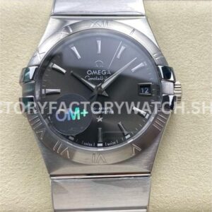 OM+ Factory Omega Constellation Men 123.10.38.21.06.001 38mm full steel grey dial replica watch