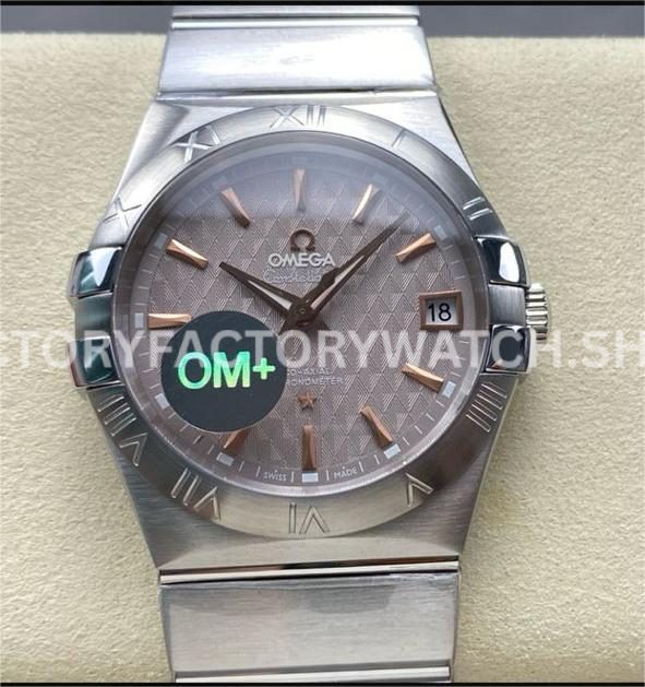 OM+ Factory Omega Constellation Men 123.10.38.21.06.002 38mm Full Steel Pink Dial (4) OM+ Factory Omega Constellation Men 123.10.38.21.06.002 38mm full steel pink dial replica watch