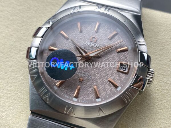 OM+ Factory Omega Constellation Men 123.10.38.21.06.002 38mm Full Steel Pink Dial (6) OM+ Factory Omega Constellation Men 123.10.38.21.06.002 38mm Full Steel Pink Dial