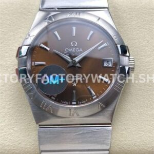 OM+ Factory Omega Constellation Men 123.10.38.21.10.001 38mm full steel brown dial replica watch
