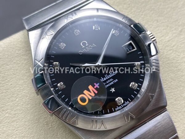 OM+ Factory Omega Constellation Men 123.10.38.21.51.00 38mm Full Steel Diamond Black Dial