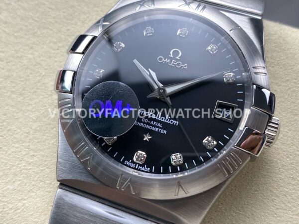 OM+ Factory Omega Constellation Men 123.10.38.21.51.00 38mm Full Steel Diamond Black Dial