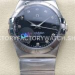 OM+ Factory Omega Constellation Men 123.10.38.21.51.00 38mm full steel diamond black dial replica watch