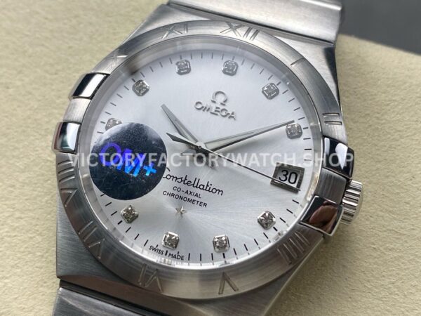 OM+ Factory Omega Constellation Men 123.10.38.21.52.001 38mm Full Steel Diamond Silver Dial