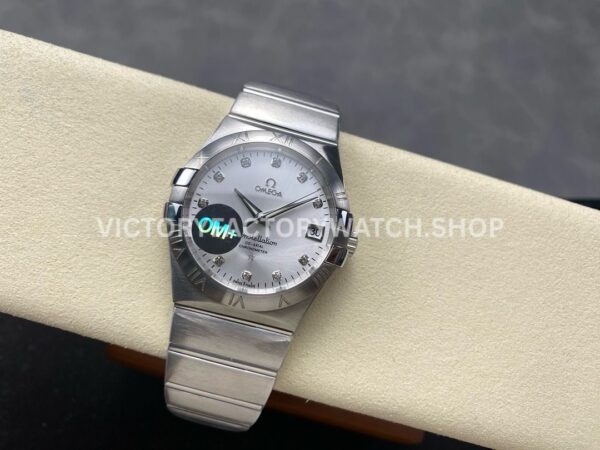 OM+ Factory Omega Constellation Men 123.10.38.21.52.001 38mm Full Steel Diamond Silver Dial