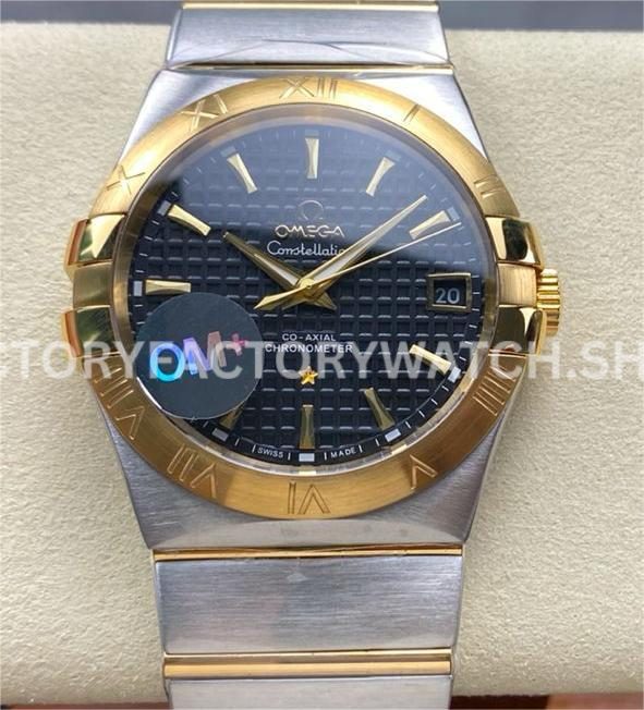 OM+ Factory Omega Constellation Men 123.20.35.20.01.001 38mm GoldSteel Black Dial (4) OM+ Factory Omega Constellation Men 123.20.35.20.01.001 38mm gold steel black dial replica watch