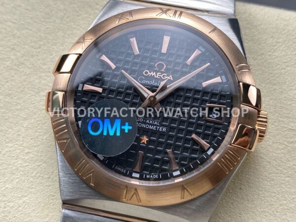 OM+ Factory Omega Constellation Men 123.20.38.21.01.001 38mm Rose GoldSteel Black Dial (1) OM+ Factory Omega Constellation Men 123.20.38.21.01.001 38mm Rose Gold Steel Black Dial
