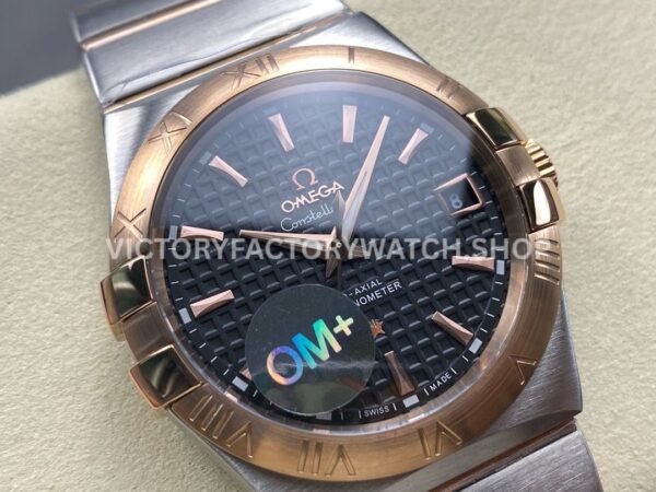 OM+ Factory Omega Constellation Men 123.20.38.21.01.001 38mm Rose GoldSteel Black Dial (2) OM+ Factory Omega Constellation Men 123.20.38.21.01.001 38mm Rose Gold Steel Black Dial