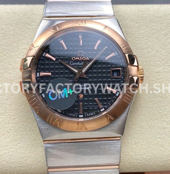 OM+ Factory Omega Constellation Men 123.20.38.21.01.001 38mm Rose GoldSteel Black Dial (6) OM+ Factory Omega Constellation Men 123.20.38.21.01.001 38mm rose gold steel black dial replica watch
