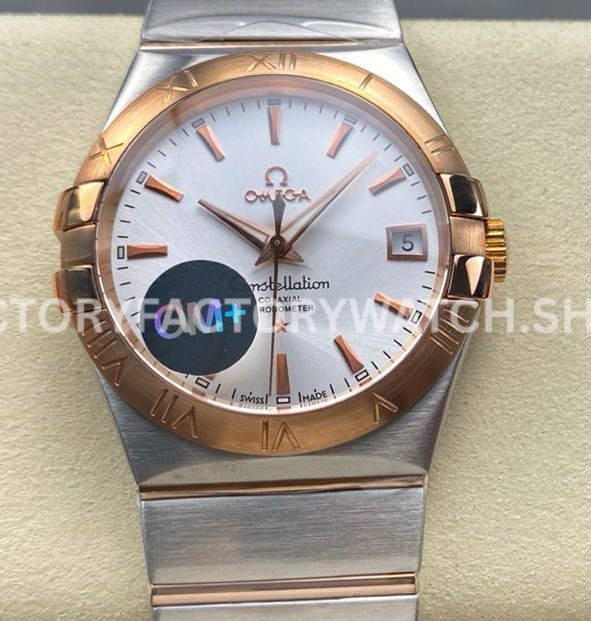 OM+ Factory Omega Constellation Men 123.20.38.21.02.001 38mm Rose GoldSteel Silver Dial (3) OM+ Factory Omega Constellation Men 123.20.38.21.02.001 38mm rose gold steel silver dial replica watch