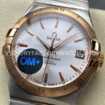 OM+ Factory Omega Constellation Men 123.20.38.21.02.001 38mm Rose GoldSteel Silver Dial (5) OM+ Factory Omega Constellation Men 123.20.38.21.02.001 38mm Rose Gold Steel Silver Dial