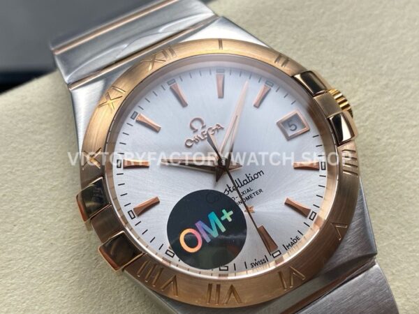 OM+ Factory Omega Constellation Men 123.20.38.21.02.001 38mm Rose GoldSteel Silver Dial (7) OM+ Factory Omega Constellation Men 123.20.38.21.02.001 38mm Rose Gold Steel Silver Dial