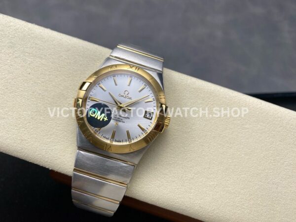 OM+ Factory Omega Constellation Men 123.20.38.21.02.002 38mm Gold Steel Silver Dial