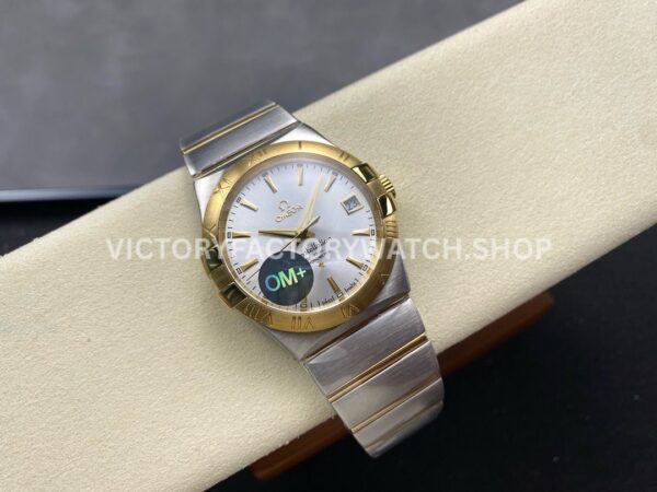OM+ Factory Omega Constellation Men 123.20.38.21.02.002 38mm Gold Steel Silver Dial