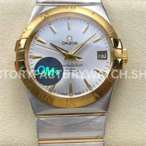 OM+ Factory Omega Constellation Men 123.20.38.21.02.002 38mm gold steel silver dial replica watch