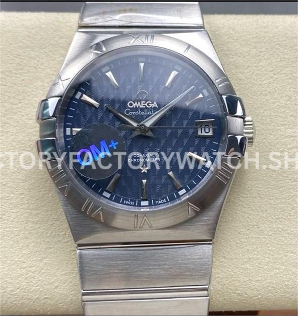 OM+ Factory Omega Constellation Men 123.20.38.21.02.004 38mm Full Steel Blue Dial (6) OM+ Factory Omega Constellation Men 123.20.38.21.02.004 38mm full steel blue dial replica watch