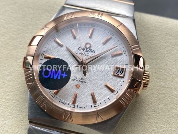 OM+ Factory Omega Constellation Men 123.20.38.21.02.007 38mm OM+ Factory Omega Constellation Men 123.20.38.21.02.007 38mm Ros (8) OM+ Factory Omega Constellation Men 123.20.38.21.02.007 38mm Rose Gold Steel Silver Dial