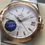 OM+ Factory Omega Constellation Men 123.20.38.21.02.008 38mm Rose GoldSteel Silver Dial (1) OM+ Factory Omega Constellation Men 123.20.38.21.02.008 38mm Rose Gold Steel Silver Dial
