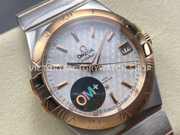 OM+ Factory Omega Constellation Men 123.20.38.21.02.008 38mm Rose GoldSteel Silver Dial (3) OM+ Factory Omega Constellation Men 123.20.38.21.02.008 38mm Rose Gold Steel Silver Dial