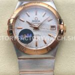 OM+ Factory Omega Constellation Men 123.20.38.21.02.008 38mm Rose GoldSteel Silver Dial (7) OM+ Factory Omega Constellation Men 123.20.38.21.02.008 38mm rose gold steel silver dial replica watch