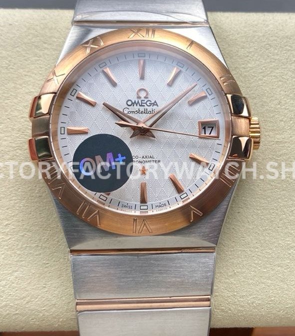 OM+ Factory Omega Constellation Men 123.20.38.21.02.008 38mm Rose GoldSteel Silver Dial (7) OM+ Factory Omega Constellation Men 123.20.38.21.02.008 38mm rose gold steel silver dial replica watch