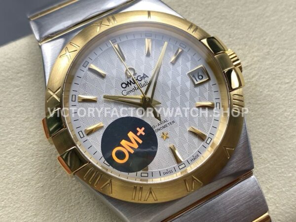OM+ Factory Omega Constellation Men 123.20.38.21.02.009 38mm GoldSteel Silver Dial (1) OM+ Factory Omega Constellation Men 123.20.38.21.02.009 38mm Gold Steel Silver Dial