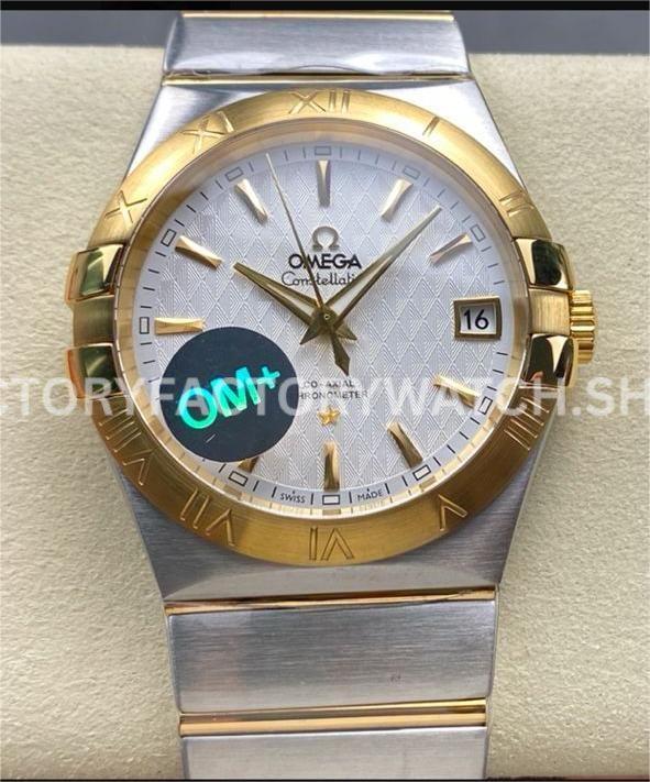 OM+ Factory Omega Constellation Men 123.20.38.21.02.009 38mm GoldSteel Silver Dial (5) OM+ Factory Omega Constellation Men 123.20.38.21.02.009 38mm gold steel silver dial replica watch