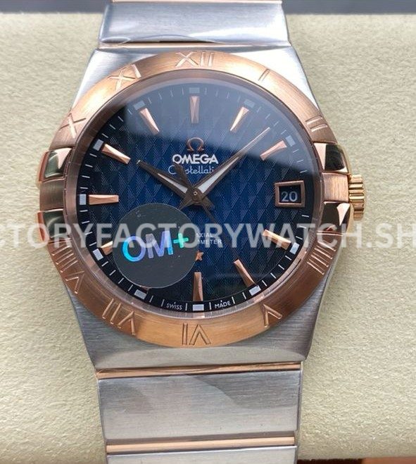 OM+ Factory Omega Constellation Men 123.20.38.21.03.001 38mm Rose GoldSteel Blue Dial (2) OM+ Factory Omega Constellation Men 123.20.38.21.03.001 38mm rose gold steel blue dial replica watch