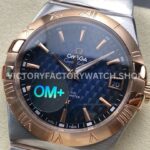 OM+ Factory Omega Constellation Men 123.20.38.21.03.001 38mm Rose GoldSteel Blue Dial (6) OM+ Factory Omega Constellation Men 123.20.38.21.03.001 38mm Rose Gold Steel Blue Dial
