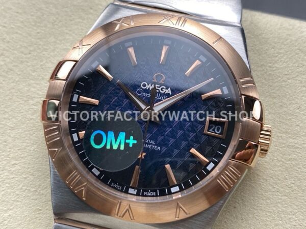 OM+ Factory Omega Constellation Men 123.20.38.21.03.001 38mm Rose GoldSteel Blue Dial (6) OM+ Factory Omega Constellation Men 123.20.38.21.03.001 38mm Rose Gold Steel Blue Dial
