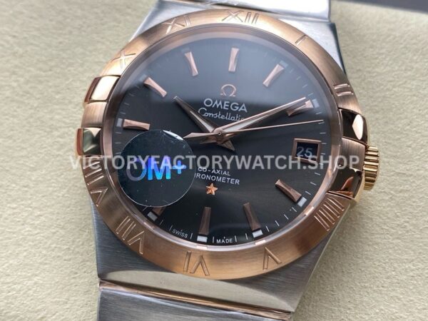 OM+ Factory Omega Constellation Men 123.20.38.21.06.001 38mm Rose GoldSteel Grey Dial (3) OM+ Factory Omega Constellation Men 123.20.38.21.06.001 38mm Rose Gold Steel Grey Dial