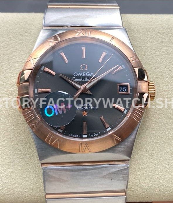 OM+ Factory Omega Constellation Men 123.20.38.21.06.001 38mm Rose GoldSteel Grey Dial (7) OM+ Factory Omega Constellation Men 123.20.38.21.06.001 38mm rose gold steel grey dial replica watch