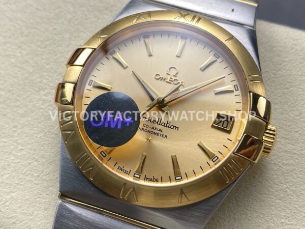 OM+ Factory Omega Constellation Men 123.20.38.21.08.001 38mm GoldSteel Champagne Dial (2) OM+ Factory Omega Constellation Men 123.20.38.21.08.001 38mm Gold Steel Champagne Dial